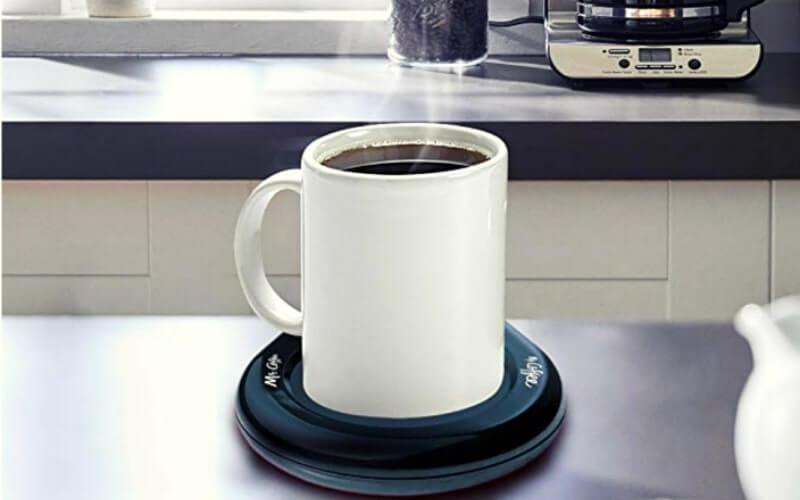 Flat Bottom Mug and Warmer Set Coffee Warmer Electric for Office or Home Desk 2 Completely Flat Coffee Mugs 