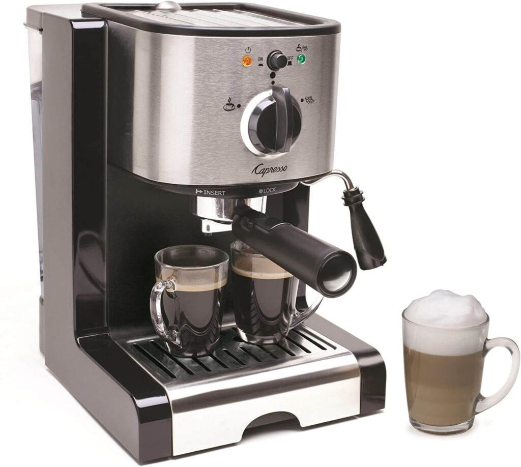 Black and Stainless Capresso 116.04 Pump Espresso and Cappuccino Machine EC100 