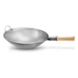 Carbon Steel Wok with Wooden Handle