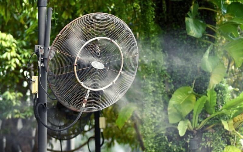 Misting Kit Sold Separately Black Metal Misting Ul Listed 14-inch Wall Mount Outdoor Fan 