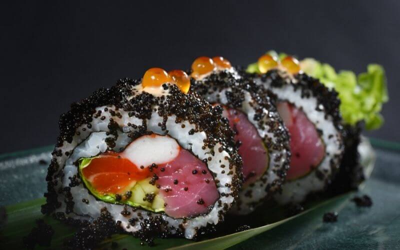 black tobiko sushi