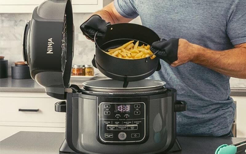 frying chicken in a pressure cooker