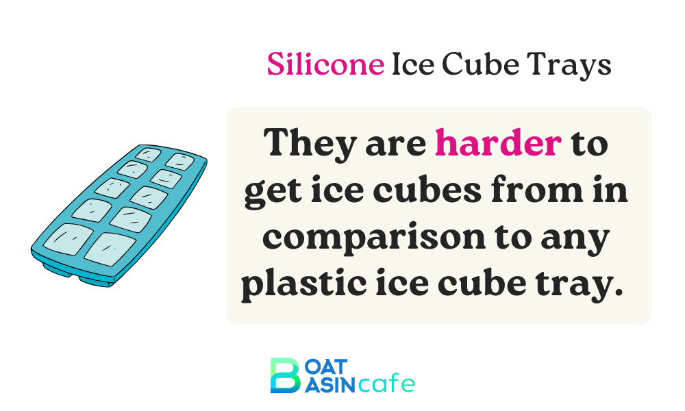 Silicone ice cube trays are harder to get ice cubes from in comparison to any plastic ice cube tray. However, the upside is that they won't pose any threat of chemical leaching.