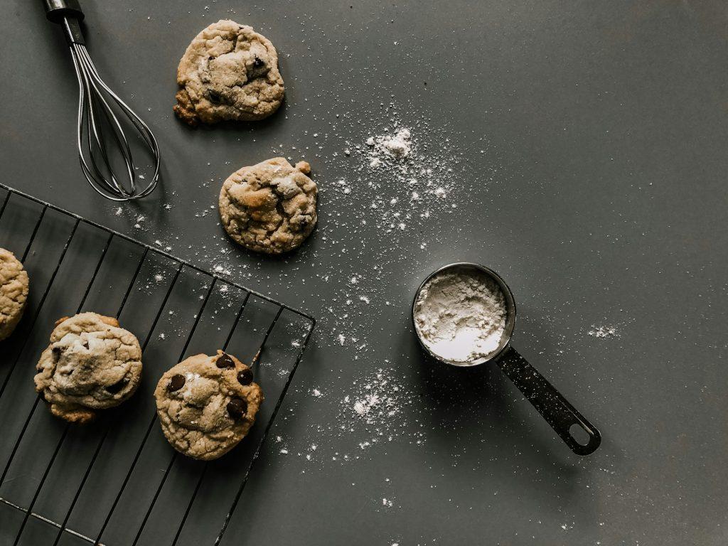 Food photography. Chocolate chip cookies.
